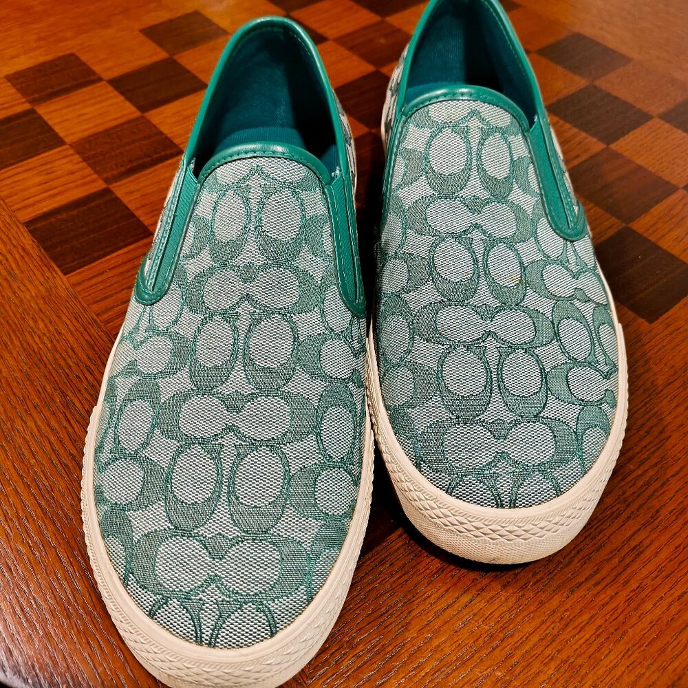 Coach Signature Slip-On Sneakers – Green